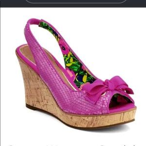 🌸Sperry Top Sider Southsea Heel Cork Wedge Sandals Slingback Pink
Size 8M
New